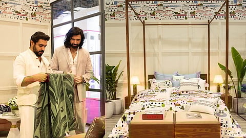 Shivan & Narresh with the new collection -- a collaboration with the Trident Group