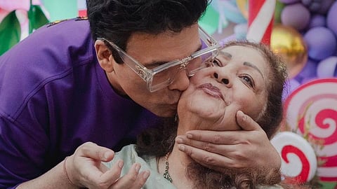 In frame: Karan Johar with Hiroo Johar