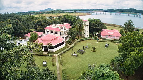 An overhead view of the resort