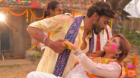 A BTS still from the video, ft. Debasish and Sangita