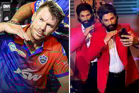 David Warner congratulates Allu Arjun