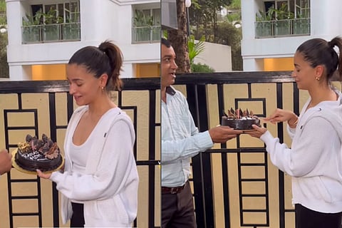 Alia Bhatt celebrates 31st birthday with fans and paparazzi, cuts a cake with ‘Raha’s mom’ written on it.