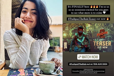 (Left) Rashmika Mandanna; (Right) Instgram Story shared by her