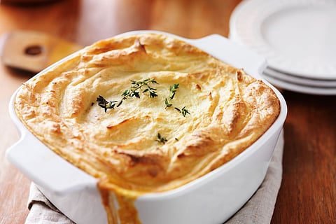 In frame: Beetroot Soya Shepherd’s Pie