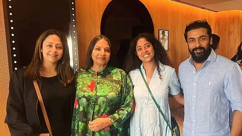 Suriya and Jyotika pose with Shabana Azmi for a heartwarming snap
