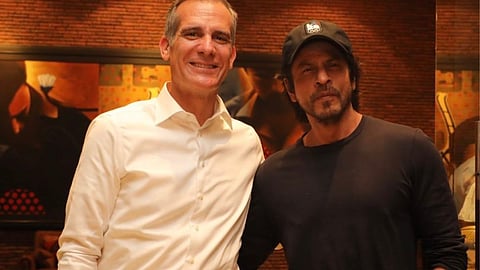 In frame: Eric Garcetti with SRK