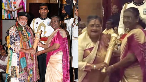 In frame: Mithun Chakraborty and Usha Uthup receiving the award