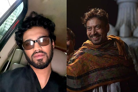 In frame: Babil Khan (L); Irrfan Khan (R)