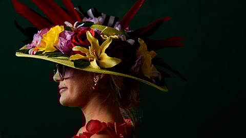 In frame: A race fan at Churchill Downs