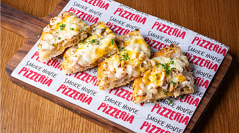 Chicken and cheese garlic bread