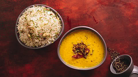 Dal tadka with jeera rice