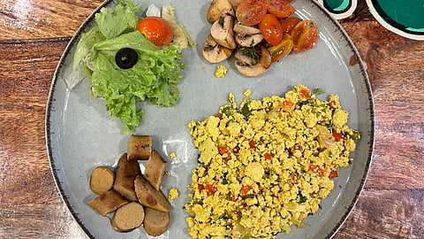 In frame: Scrambled tofu