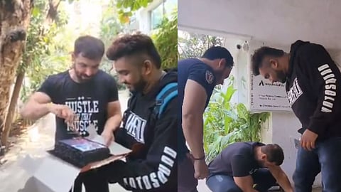 In frame: John with his fan