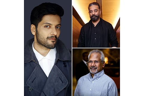 (Clockwise from left) Ali Fazal, Kamal Haasan and Mani Ratnam