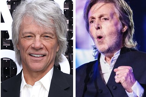 Jon Bon Jovi; (right) Paul McCartney