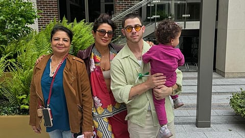 In frame: Priyanka Chopra and Nick Jonas with Madhu Chopra and Malti Marie