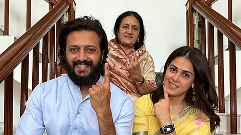 Riteish Deshmukh, wife Genelia D'Souza share photos after casting votes in Latur