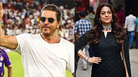 In frame: SRK (L); Juhi Chawla (R)