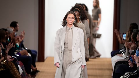 In frame: Christy Turlington walks the runway during the Ralph Lauren Fall/Holiday 2024 presentation