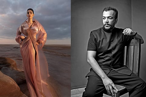 Outfit from SS 24 Enzym collection; (R) Amit Aggarwal