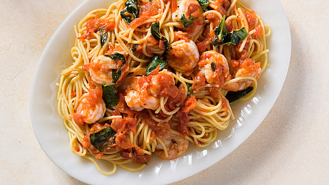 In frame: Shrimp Scampi