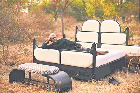 Adil Hussain with the collection