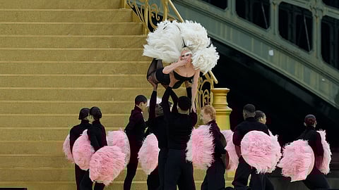 Lady Gaga performs in Paris, France, ahead the opening ceremony of the 2024 Summer Olympics