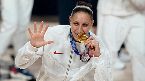 United States's Diana Taurasi at the 2020 Summer Olympics in Saitama, Japan (Aug. 8, 2021)