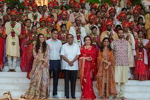 Glimpses from the mass wedding Ambanis hosted for 50 underprivileged couples ahead of Anant-Radhika's big day