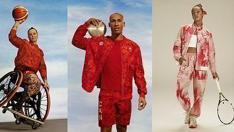 Canadian Olympic athletes (from left) Cindy Ouellet, Damian Warner and Leylah Fernandez