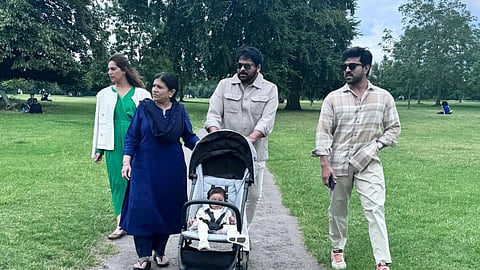 Upasana Konidela, Surekha, Chiranjeevi, Kiln Kaara and Ram Charan (L to R)