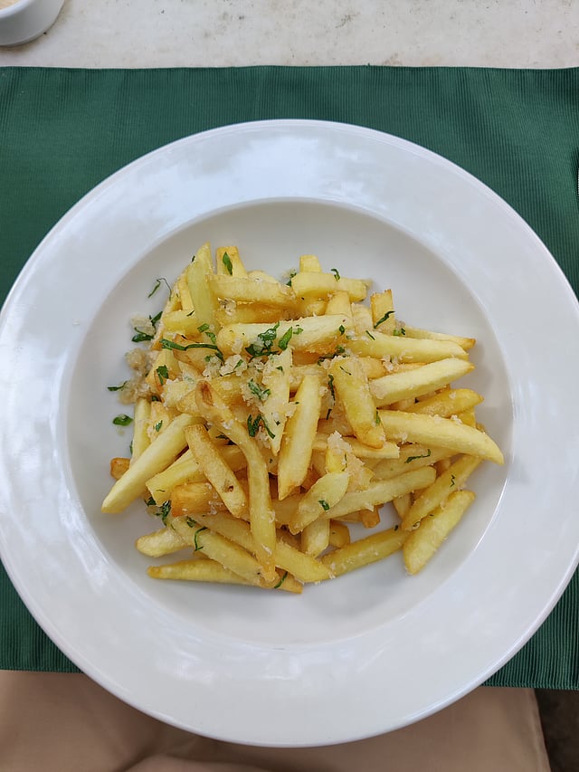 French fries with Parmesan and truffle oil