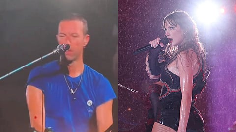Chris Martin (L); Taylor Swift (R)
