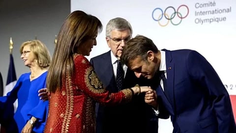 Nita Ambani and Emmanuel Macron