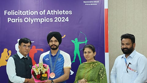 Paris Olympics: Sports Ministry awards INR 22.5 lakh to bronze medal-winning shooter Sarabjot Singh