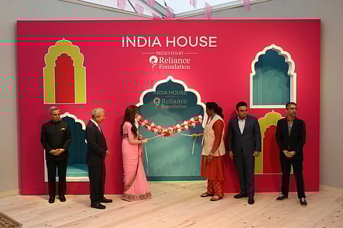 Nita Ambani (third from left) inaugurates the Indian House at the 2024 Summer Olympics (July 27) in Paris, France