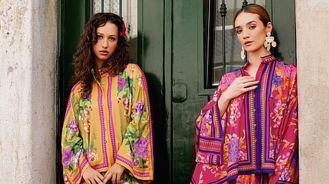 Alina co-ord sets in green and pink