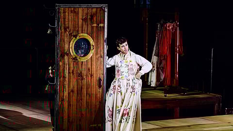 This image released by Little Island shows Anthony Roth Costanzo during a performance of "The Marriage of Figaro"