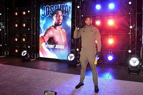 British boxer Anthony Joshua arrives at the Odeon Luxe Leicester Square, London on Sept.17, 2024