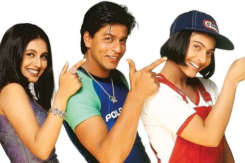 In Frame: Shah Rukh in a poster of 'Kuch Kuch Hota Hai', along with Rani Mukerji and Kajol
