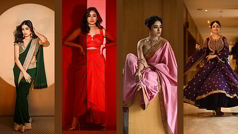 Ishaa Saha in ensembles from Saroj Jalan's festive edit