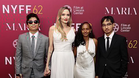 Angelina Jolie with her children