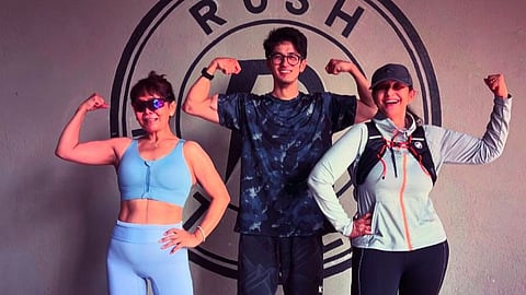 Manisha Koirala (R) with her friends