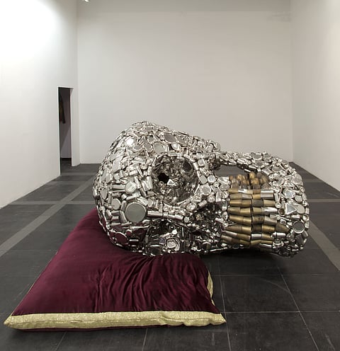 Subodh Gupta's work named 'Gehri Neend'