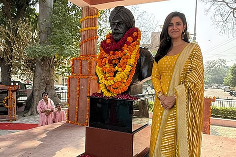 Nimrat Kaur celebrates father's legacy with statue unveiling in Sri Ganganagar