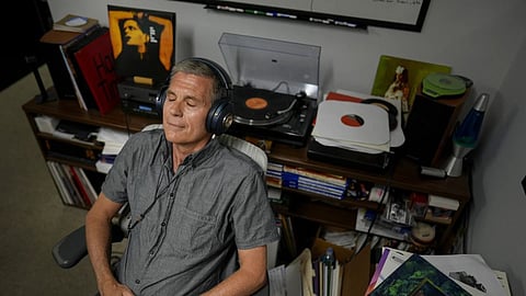 Mark Michaels, CEO and chairman of United Record Pressing, poses for a portrait
