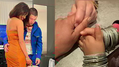 Priyanka Chopra with Nick Jonas and Malti Marie