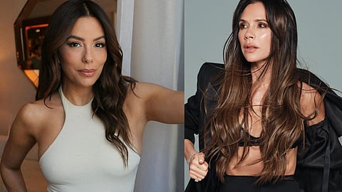 Eva Longoria (L); Victoria Beckham (R)