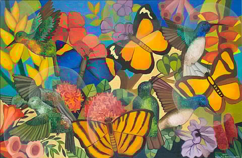 Sri Lankan artist exhibits rain-forest inspired art in Mumbai