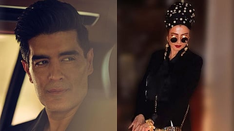 Manish Malhotra (L); Rekha (R)